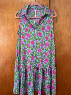 NWT Sleeveless Floral Polo Dress - Pink & Blue